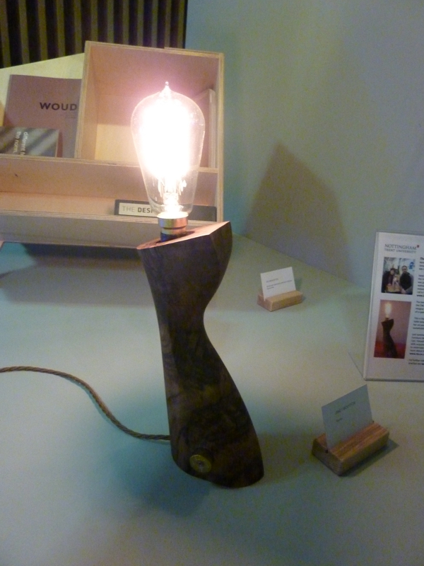 Walnut table lamp by Janet Wootton
